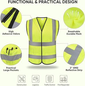 Hi VI Heavy Duty Workers Safety Vest 2026 Best Selling <b>Top</b> Quality <b>Reflective</b> Safety Vest In Wholesale - Product Image 2