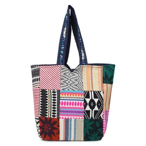 2022 bohème femmes épaule sac fourre-tout robuste épais Handloom coton multicolore mignon motif géométrique en gros - Product Image 6