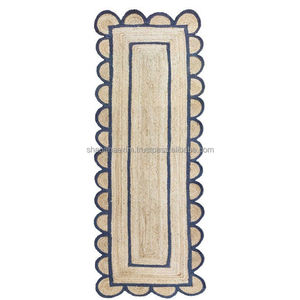 Tapis rectangulaire tressé en jute imprimé de différentes conceptions et couleurs de l'Inde - Product Image 2