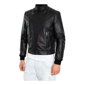 Vestes en cuir pleine fleur pour hommes avec fermeture éclair, couleur personnalisée, 100 % cuir, style décontracté - Product Image 1