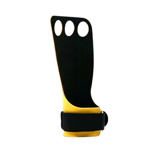 Poignées de gymnastique en cuir à 2 trous pour tractions et musculation, protection de la paume, équipement de fitness personnalisable avec logo - Product Image 3