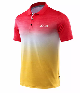 Fabrication sur mesure, t-shirts polo pour hommes en polyester à séchage rapide, logo personnalisé, impression par sublimation, t-shirts de golf pour hommes - Product Image 3