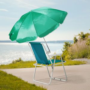 Sedia da Spiaggia Pieghevole Leggera e Portatile con Ombrello, Capacità 120 kg per Adulti, Viaggi, Picnic, Concerti - Product Image 6