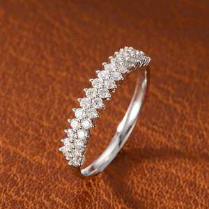 Bague éternelle en argent sterling 925, diamant de laboratoire certifié, taille brillant ronde vintage - Product Image 2