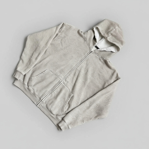 Sweat-shirt à capuche pour homme, coupe classique, gris uni, 100% coton, tissu molletonné français, vêtement décontracté pour l'automne - Product Image 5