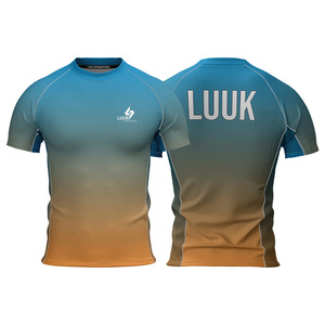 Customized Men's <b>Short</b> Sleeve <b>Compression</b> Gym Shirt Breathable Anti Bacterial Regular Fit Quick Dry Eco Friendly Gym Wear Jersey - Product Image 6