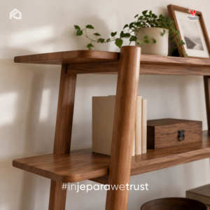 Indonesia Custom Furniture Manufacturer Solid Teak Wood Bookshelf Open Display <b>Shelf</b> OEM ODM Wholesale B2B Supplier - Product Image 2