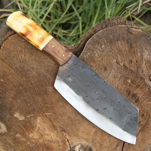 Cuchillo de Cocina JEXMOO OEM Hecho a Mano, de Acero al Carbono de Grado Industrial, Multifuncional, con Patrón de Gota de Lluvia, Funda de Cuero - Product Image 5