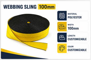 Sangle en polyester tissée élastique de qualité supérieure pour équipement de levage, 4 pouces, usage intensif, fabricant OEM - Product Image 4