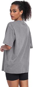 Camiseta Oversize Gris de Manga Corta para Hombre, Casual, 100% Algodón Jersey, Cuello Redondo, Color Sólido, Transpirable - Product Image 5