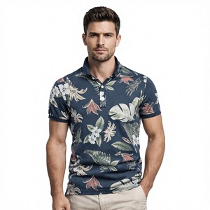 เสื้อถักลายดอกไม้สำหรับผู้ชาย |   เสื้อเชิ้ตแขนสั้นลำลองดีไซน์ทรอปิคอล แฟชั่นฤดูร้อน ป้องกันรอยยับ ใส่ได้ทุกวัน - Product Image 1