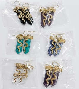 Pendientes de Bisutería Étnica Boho de Moda para Mujer, con Cuentas de Piedra y Aleación de Metal GS, para Regalo, GC-ER-459 - Product Image 1