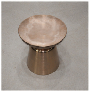 Table basse ronde moderne avec plateau en métal et structure en fer, mobilier de salon industriel, design durable - Product Image 5