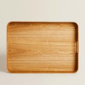 Bandeja de Servicio de Madera para Hostelería, Bandeja de Desayuno de Madera Maciza Resistente para Servicio de Butler - Product Image 2