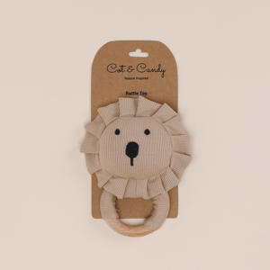 Juguete de bambú orgánico Latte para bebé Sonajero de calidad premium - Product Image 1