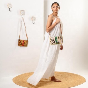 Gran oferta, bolso de mano de cuero genuino para mujer, bolso de mano de un solo Mango, vestido bohemio Vintage inspirado, bolsos de hombro con entramado de diamantes - Product Image 1