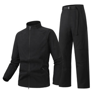 Survêtement en nylon imperméable léger pour homme avec logo personnalisé, coupe-vent respirant, ensemble jogging deux pièces - Product Image 4