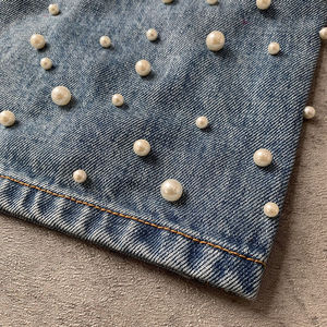 OEM Logo Custom <b>Men's</b> Baggy Washed <b>Jeans</b> Heavyweight Distressed Pants Vintage Patchwork Pattern Slim Fit Plus Size Vintage Style - Product Image 6