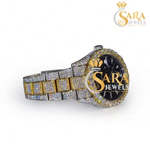Reloj Mecánico de Lujo Estilo Hip Hop con Diamantes, Esfera Blanca Romana, Correa de Acero Inoxidable con Moissanita y Cristal - Product Image 2