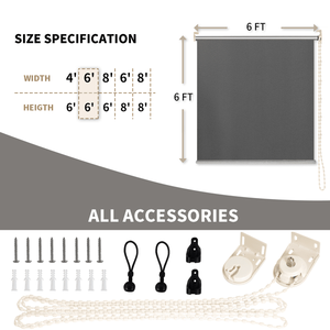 Tapparella Avvolgibile Verticale Moderna Grigio Chiaro 7FT X 6FT in HDPE con Giunzioni, per Esterni, Soggiorno, Hotel, Camera da Letto, Ingresso, in Acciaio e Alluminio - Product Image 3