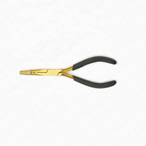 Pinzas Premium para Extensiones de Cabello con Punta Fina, de Acero Inoxidable Chapado en Oro, Removedor de Cuentas con Agarre Suave para Uso en Salón - Product Image 3