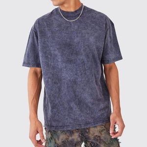 Camiseta al por mayor de peso pesado, lisa, con efecto desgastado ácido, unisex, estilo boxy, personalizada con OEM - Product Image 4