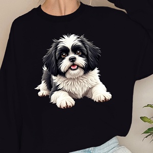 เสื้อสเวตเชิ้ตผู้หญิงลายสุนัขชิสุ - Product Image 1