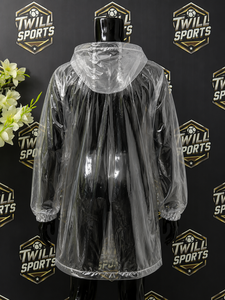 Transparent Hooded Winter Rain Coat Unisex Lightweight Waterproof Casual PU Coated 320g Long Coat - Product Image 2