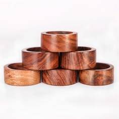 Wooden <b>Wedding</b> Napkin Holder & <b>Tissue</b> Stand India Design Durable Round Wood Napkin Stand - Product Image 3