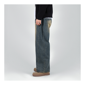 Jeans de Mezclilla para Hombre y Mujer, 100% Algodón, Secado Rápido, Cintura Alta, Corte Regular, Estilo Vintage, Lavado Casual, Rectos, para Invierno - Product Image 2