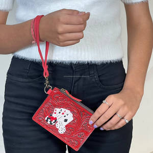 Porte-cartes en cuir véritable fait main, nouveau design poker, mini porte-cartes et porte-monnaie unisexe, portefeuille bracelet – Prix usine de gros - Product Image 4
