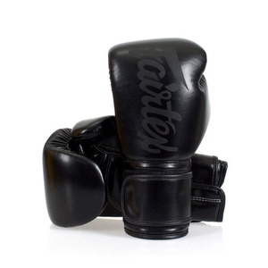 นวมชกมวยหนังแท้ Fairtex แบบเต็มนิ้ว ปิดด้วยเวลโคร สำหรับผู้ใหญ่ สีดำ - Product Image 5
