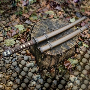 Cuchillo de Hoja Fija Hecho a Mano Personalizado, Punta de Lanza, Borde Recto, Acero al Carbono, Mango de Cuero, Cuchillo de Caza para Exteriores y Camping - Product Image 3