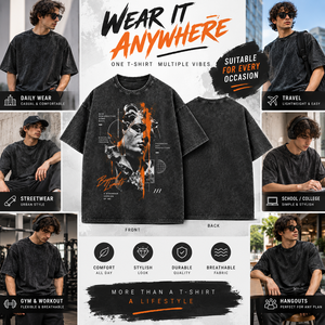 เสื้อยืดวินเทจทรงหลวมไหล่ตกขายดี เสื้อยืดโอเวอร์ไซส์ผู้ชาย ลายฟอกสี เสื้อยืดสตรีทแวร์ลายฟอกสี - Product Image 4