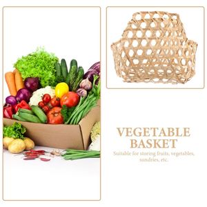 Panier de légumes oignon ail 2 pièces bambou ménage paniers stockage décor cadeau tissé artisanat cadeau accessoires - Product Image 5