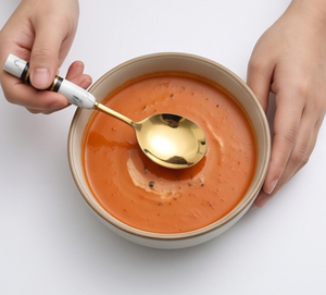 Ensemble de couverts en acier inoxydable doré exquis avec manche en marbre, parfait pour les dîners de mariage et les occasions spéciales. - Product Image 2