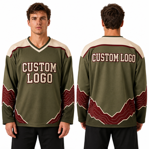 Maillot de hockey sur glace à col en V, personnalisation en gros, conception graphique sur mesure, couleurs, tailles, vêtements, production et personnalisation de vêtements - Product Image 6