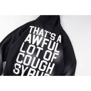 Sudadera con capucha y cremallera para hombre, estilo urbano informal, con estampado de calavera y diseño 'That's Awful Lot Cough Syrup', de tejido grueso de 370g, para primavera, venta al por mayor, Digital - Product Image 6