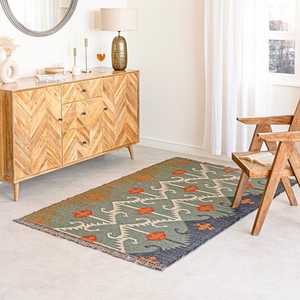 Tapis doux et bio, tissés à la main en jute et laine, kilims pour salon, chambre et bureau - Product Image 1
