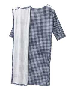 CONX CG-UHG-65 Hospital Patient Gowns for Women/Men Unisex Cotton Knitted <b>Post</b> Surgery Back Tie Easy Put/Remove Needle Detection - Product Image 2