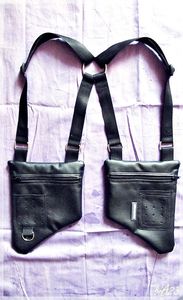 Sac à dos tactique FAZMAX en cuir véritable noir Oxford, doublure en cuir véritable, fermeture à glissière, sangle détachable, unisexe - Product Image 4