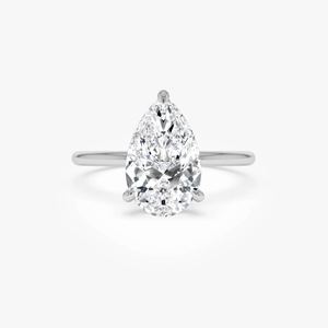 Elegante Anillo de Compromiso con Diamante de Corte Pera de 2 Quilates, Engaste de Oro Blanco, Joyería Fina Clásica para Mujer - Product Image 1
