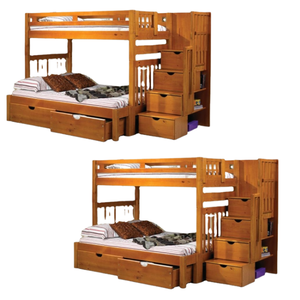 Litera moderna de madera maciza de primera calidad con almacenamiento y cajones, cama doble para niños, muebles de dormitorio - Product Image 6