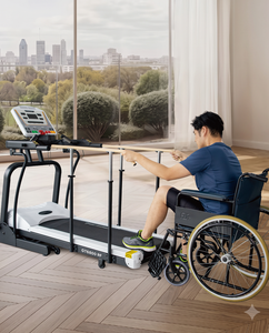 Tapis de marche électrique pour la rééducation des personnes âgées, avec longues barres d'appui, pour la thérapie physique - Product Image 2