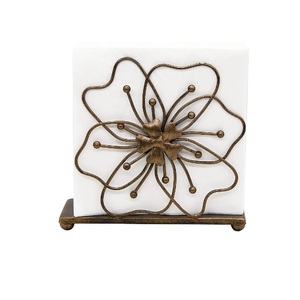 Blue Flower Style Napkin Holder Freestanding Tissue <b>Dispenser</b> Dining Table Napkin Storage for Home Kitchen Restaurant - Product Image 3