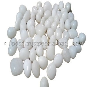 Double galets de quartz blanc poli Pierre naturelle galets décoratifs de style traditionnel L'emballage comprend la forme du type d'origine - Product Image 1