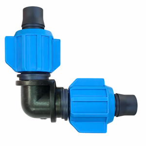 Connecteur coudé en plastique vierge bleu 25 mm à raccord cannelé pour répartiteur d'irrigation agricole certifié ISO, installation facile - Product Image 4