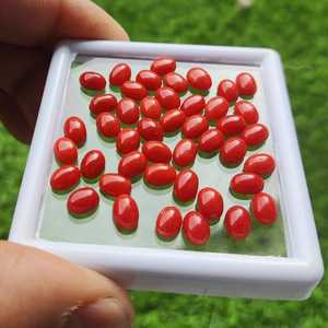 Lote de Piedras Preciosas Sueltas de Coral Rojo Natural, Cabujón Ovalado, Calibradas, Sin Tratar, Certificadas, para Joyería - Product Image 3