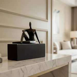 Jaffs Exports L 22xW 8xH 21cm Escultura Figurativa Moderna de Aluminio Negro Ecológica Decoración Artística de Mesa para Sala de Estar - Product Image 2