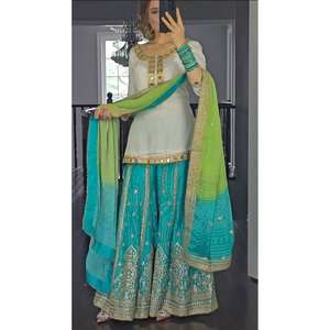 Nuevo diseñador Summer Party Jumpsuit Fancy Style Top Sharara Suit para ocasiones especiales - Product Image 4